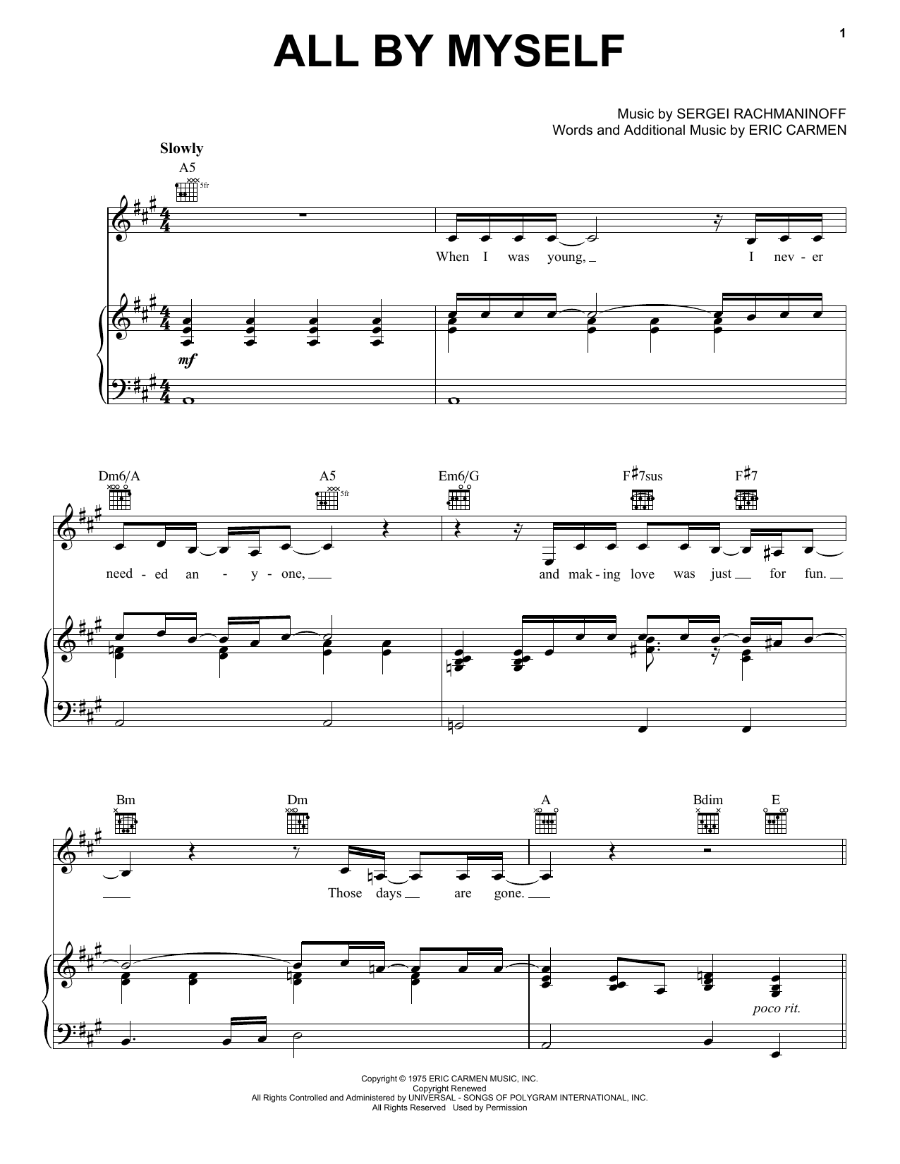 Learn to play Celine Dion All By Myself sheet music for Piano in minutes. Celine Dion All By Myself sheet music notes and chords