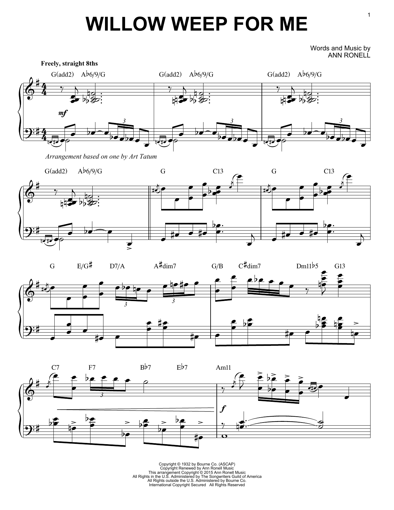 Chad & Jeremy Willow Weep For Me sheet music, chords, lyrics - Printable PDF for Piano