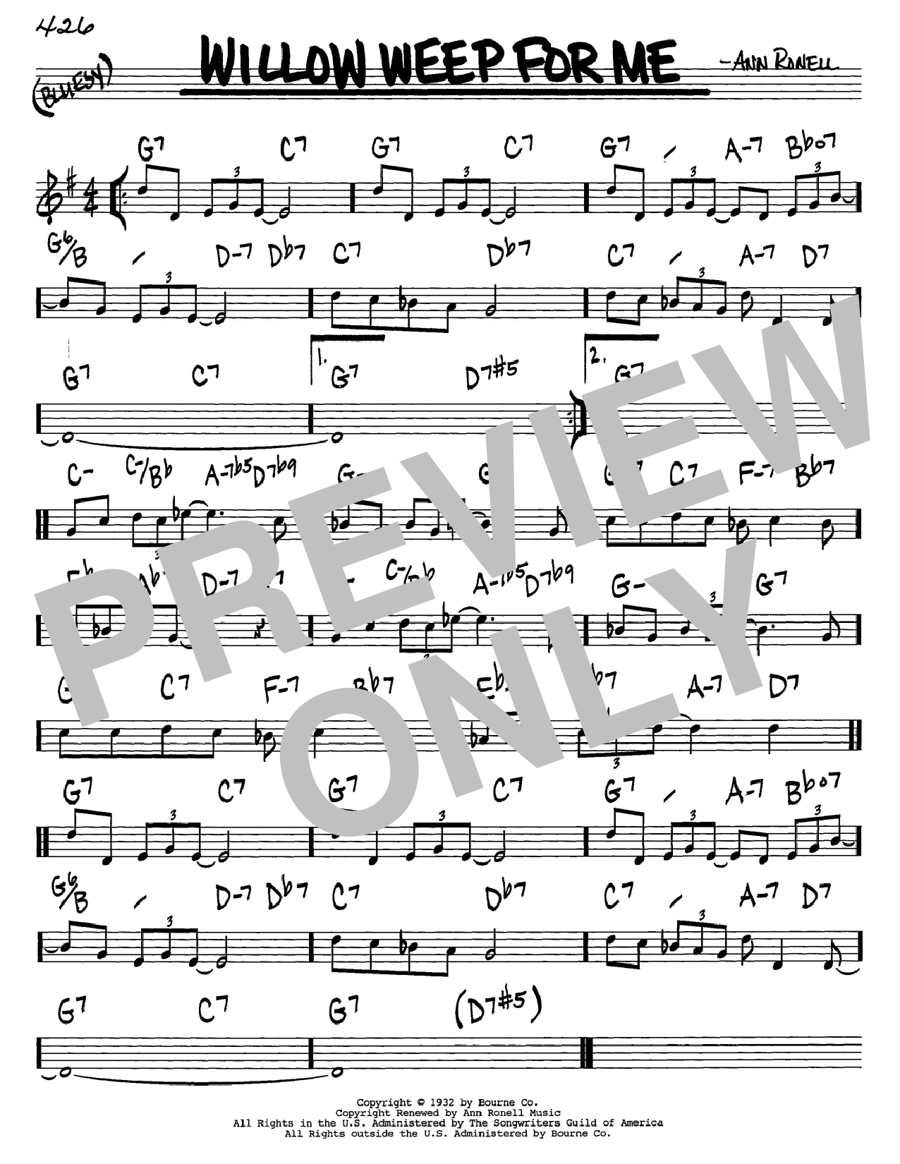 Chad & Jeremy Willow Weep For Me sheet music preview music notes and score for Guitar Tab including 2 page(s)