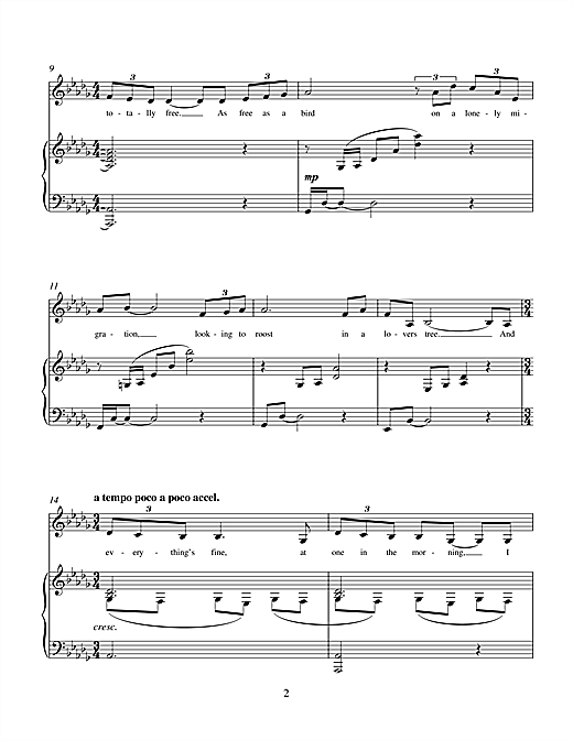Charles Miller & Adam Bard One In The Morning (from Living On An Island) sheet music preview music notes and score for Piano & Vocal including 8 page(s)