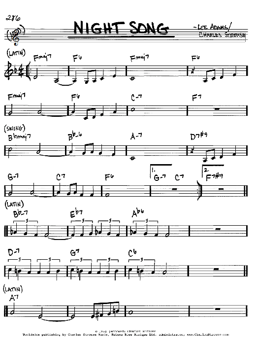 Learn to play Charles Strouse Night Song sheet music for Guitar Tab in minutes. Charles Strouse Night Song sheet music preview music notes and score for Guitar Tab including 2 page(s)