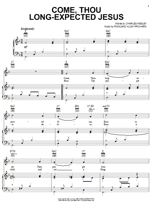 Learn to play Charles Wesley Come, Thou Long-Expected Jesus sheet music for Ukulele in minutes. Charles Wesley Come, Thou Long-Expected Jesus sheet music preview music notes and score for Ukulele including 2 page(s)