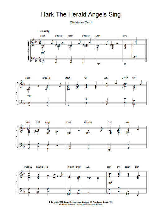 Learn to play Christmas Carol Hark! The Herald Angels Sing sheet music for Piano in minutes. Christmas Carol Hark! The Herald Angels Sing sheet music preview music notes and score for Piano including 2 page(s)