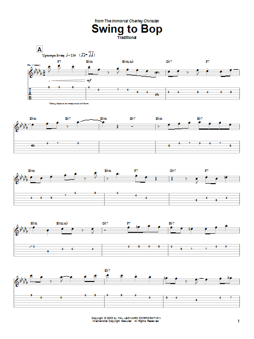 Learn to play Charlie Christian Swing To Bop sheet music for Guitar Tab in minutes. Charlie Christian Swing To Bop sheet music notes and chords