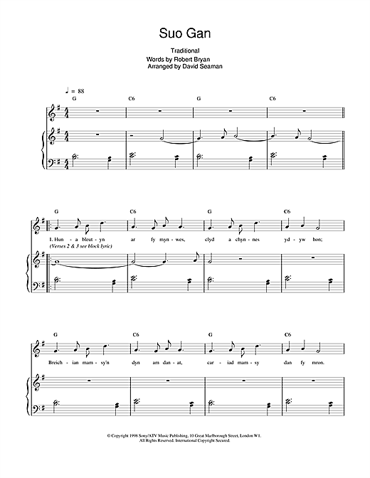Learn to play Charlotte Church Suo Gan sheet music for Piano, Vocal & Guitar in minutes. Charlotte Church Suo Gan sheet music notes and chords
