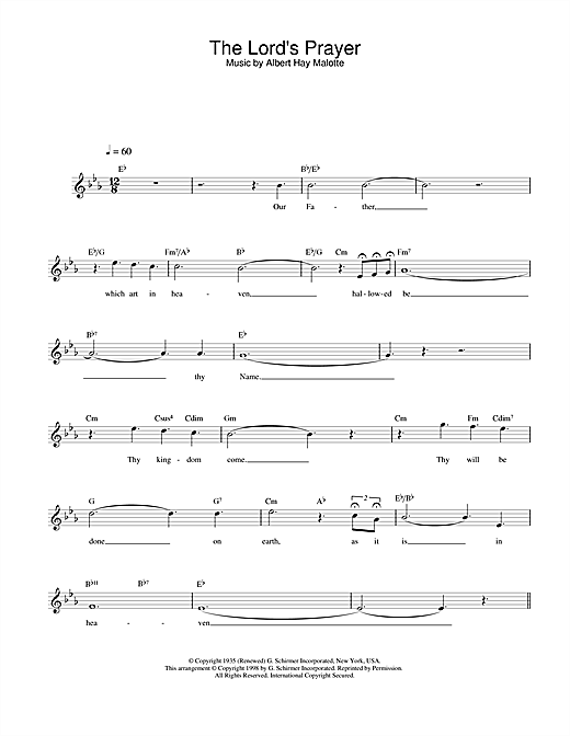 Learn to play Charlotte Church The Lord's Prayer sheet music for Piano, Vocal & Guitar in minutes. Charlotte Church The Lord's Prayer sheet music notes and chords