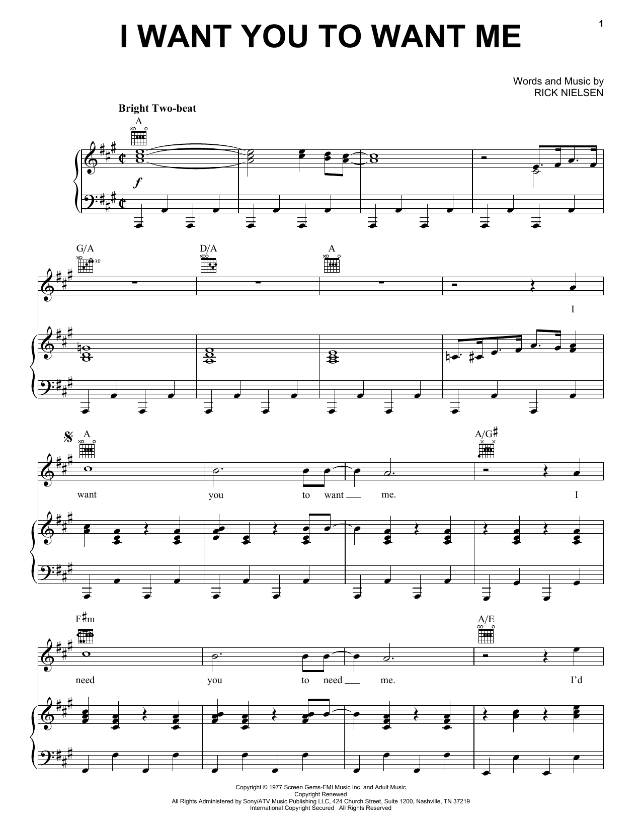 Learn to play Cheap Trick I Want You To Want Me sheet music for Piano, Vocal & Guitar (Right-Hand Melody) in minutes. Cheap Trick I Want You To Want Me sheet music preview music notes and score for Piano, Vocal & Guitar (Right-Hand Melody) including 8 page(s)
