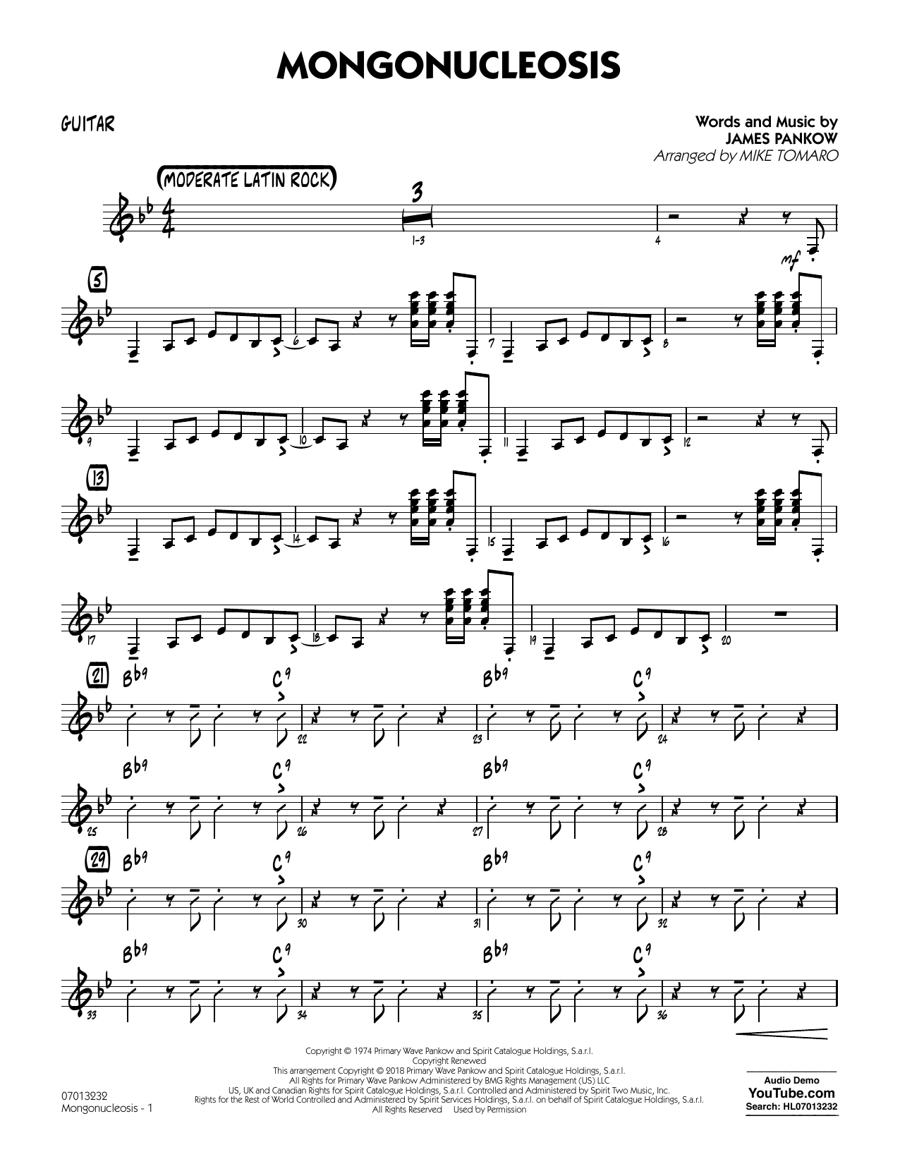 Learn to play Chicago Mongonucleosis (arr. Mike Tomaro) - Guitar sheet music for Jazz Ensemble in minutes. Chicago Mongonucleosis (arr. Mike Tomaro) - Guitar sheet music preview music notes and score for Jazz Ensemble including 3 page(s)