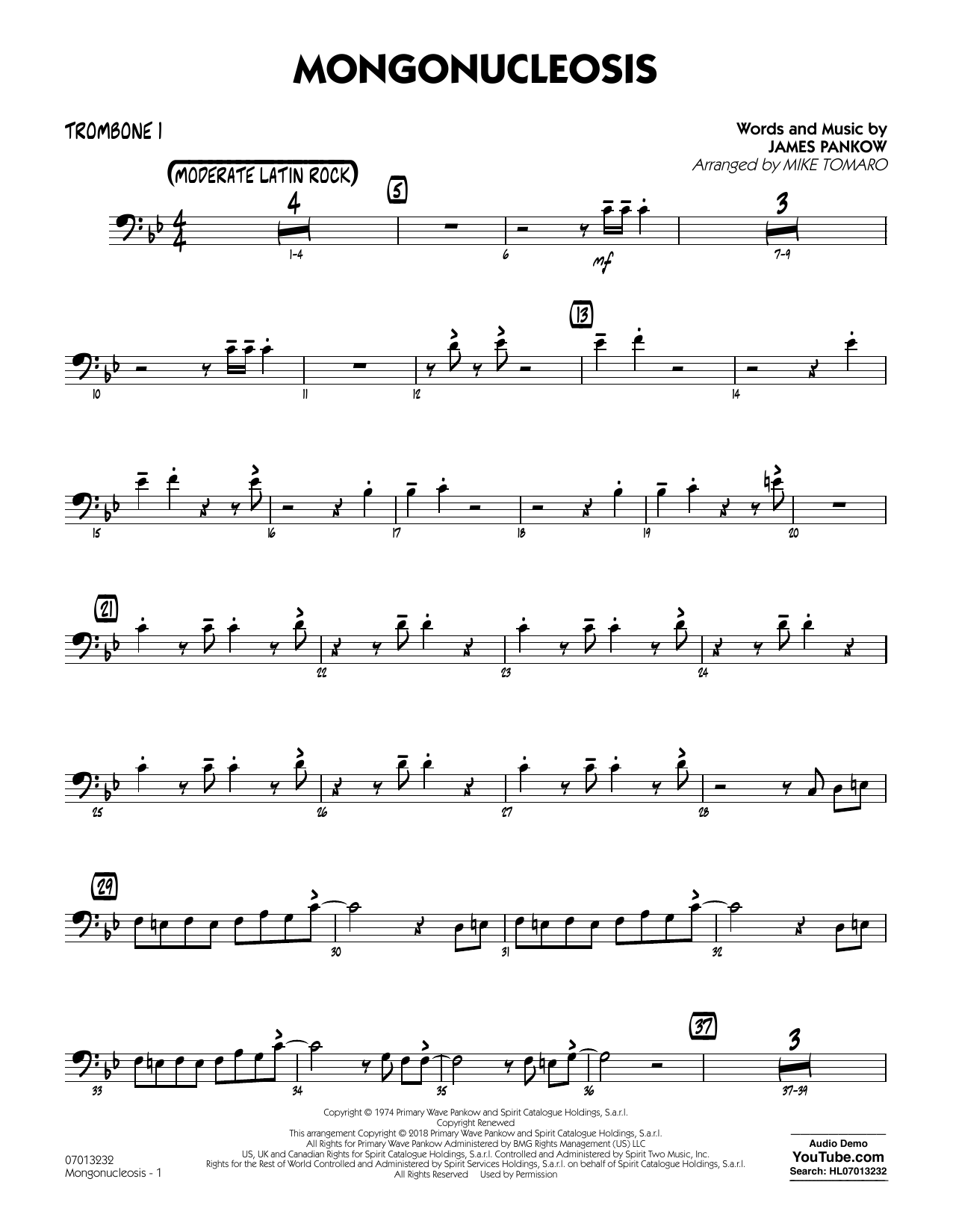 Learn to play Chicago Mongonucleosis (arr. Mike Tomaro) - Trombone 1 sheet music for Jazz Ensemble in minutes. Chicago Mongonucleosis (arr. Mike Tomaro) - Trombone 1 sheet music preview music notes and score for Jazz Ensemble including 3 page(s)