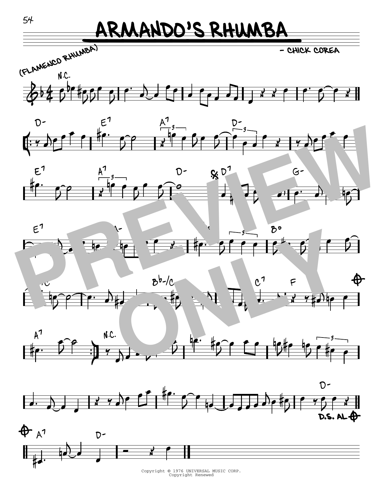 Learn to play Chick Corea Armando's Rhumba sheet music for Real Book – Melody & Chords in minutes. Chick Corea Armando's Rhumba sheet music preview music notes and score for Real Book – Melody & Chords including 1 page(s)