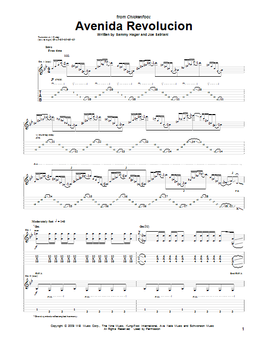 Learn to play Chickenfoot Avenida Revolucion sheet music for Guitar Tab in minutes. Chickenfoot Avenida Revolucion sheet music preview music notes and score for Guitar Tab including 18 page(s)