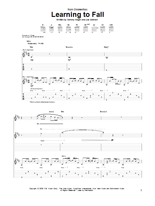 Learn to play Chickenfoot Learning To Fall sheet music for Guitar Tab in minutes. Chickenfoot Learning To Fall sheet music preview music notes and score for Guitar Tab including 12 page(s)