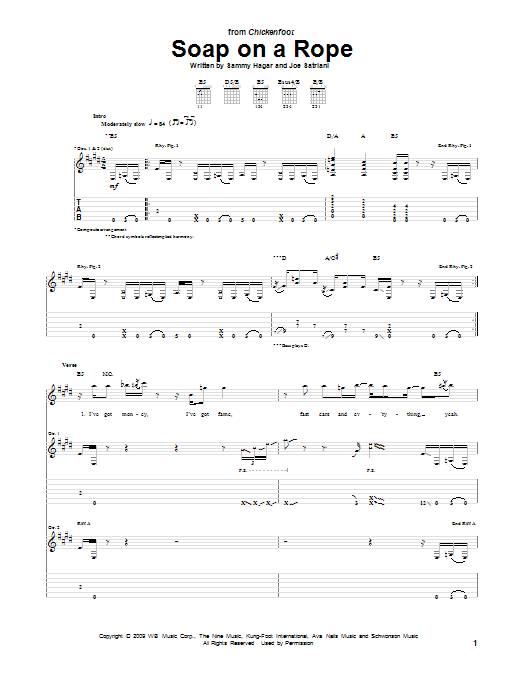 Learn to play Chickenfoot Soap On A Rope sheet music for Guitar Tab in minutes. Chickenfoot Soap On A Rope sheet music preview music notes and score for Guitar Tab including 16 page(s)
