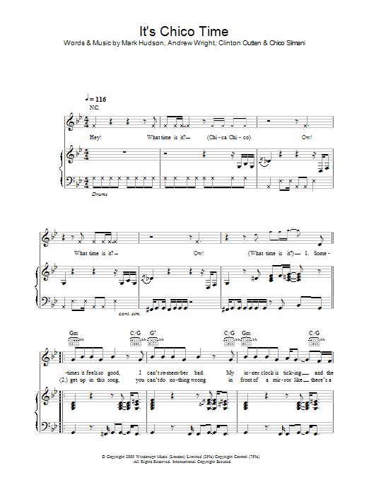 Learn to play Chico Slimani It's Chico Time sheet music for Piano, Vocal & Guitar in minutes. Chico Slimani It's Chico Time sheet music preview music notes and score for Piano, Vocal & Guitar including 5 page(s)