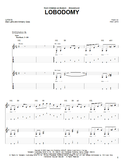 Learn to play Children Of Bodom LoBodomy sheet music for Guitar Tab in minutes. Children Of Bodom LoBodomy sheet music preview music notes and score for Guitar Tab including 14 page(s)