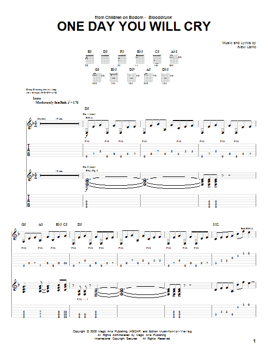 Learn to play Children Of Bodom One Day You Will Cry sheet music for Guitar Tab in minutes. Children Of Bodom One Day You Will Cry sheet music preview music notes and score for Guitar Tab including 13 page(s)
