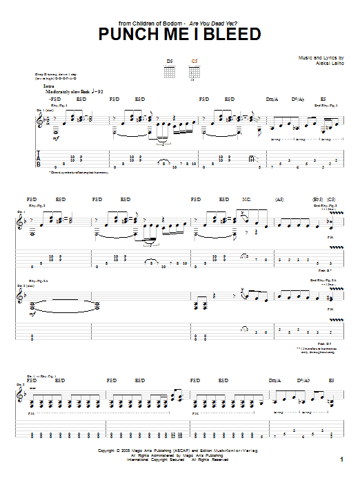 Learn to play Children Of Bodom Punch Me I Bleed sheet music for Guitar Tab in minutes. Children Of Bodom Punch Me I Bleed sheet music preview music notes and score for Guitar Tab including 15 page(s)