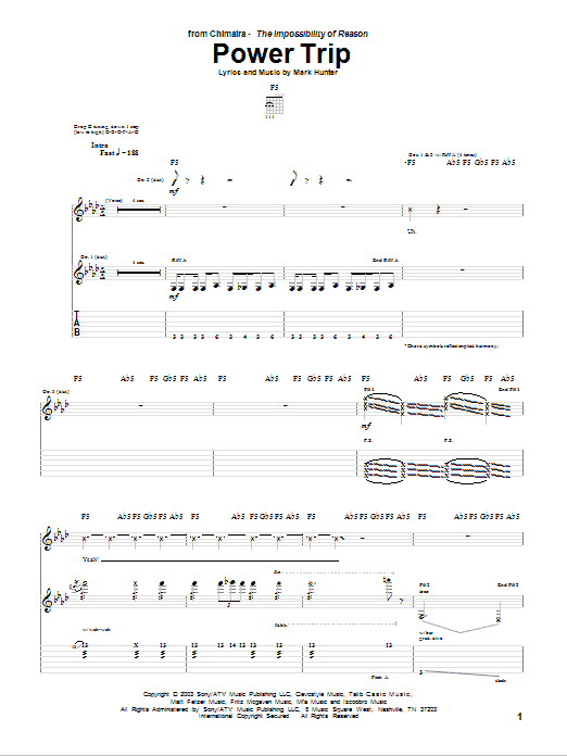 Learn to play Chimaira Power Trip sheet music for Guitar Tab in minutes. Chimaira Power Trip sheet music preview music notes and score for Guitar Tab including 9 page(s)