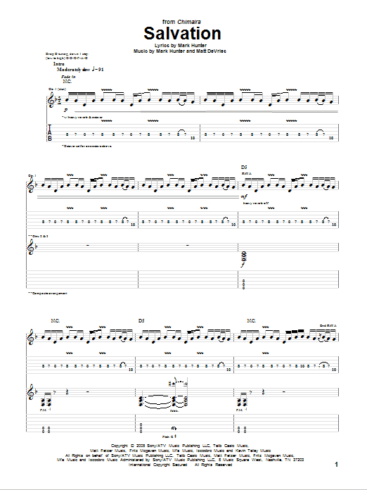 Chimaira Salvation sheet music preview music notes and score for Guitar Tab including 12 page(s)