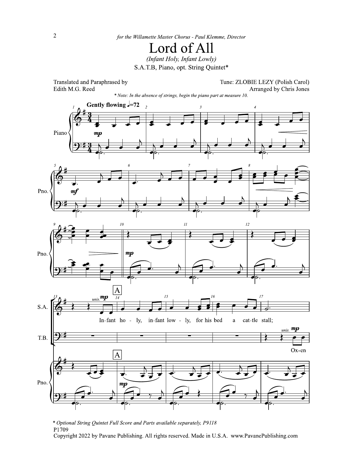 Chris Jones Lord Of All (Infant Holy, Infant Lowly) sheet music, chords, lyrics - Printable PDF for SATB Choir