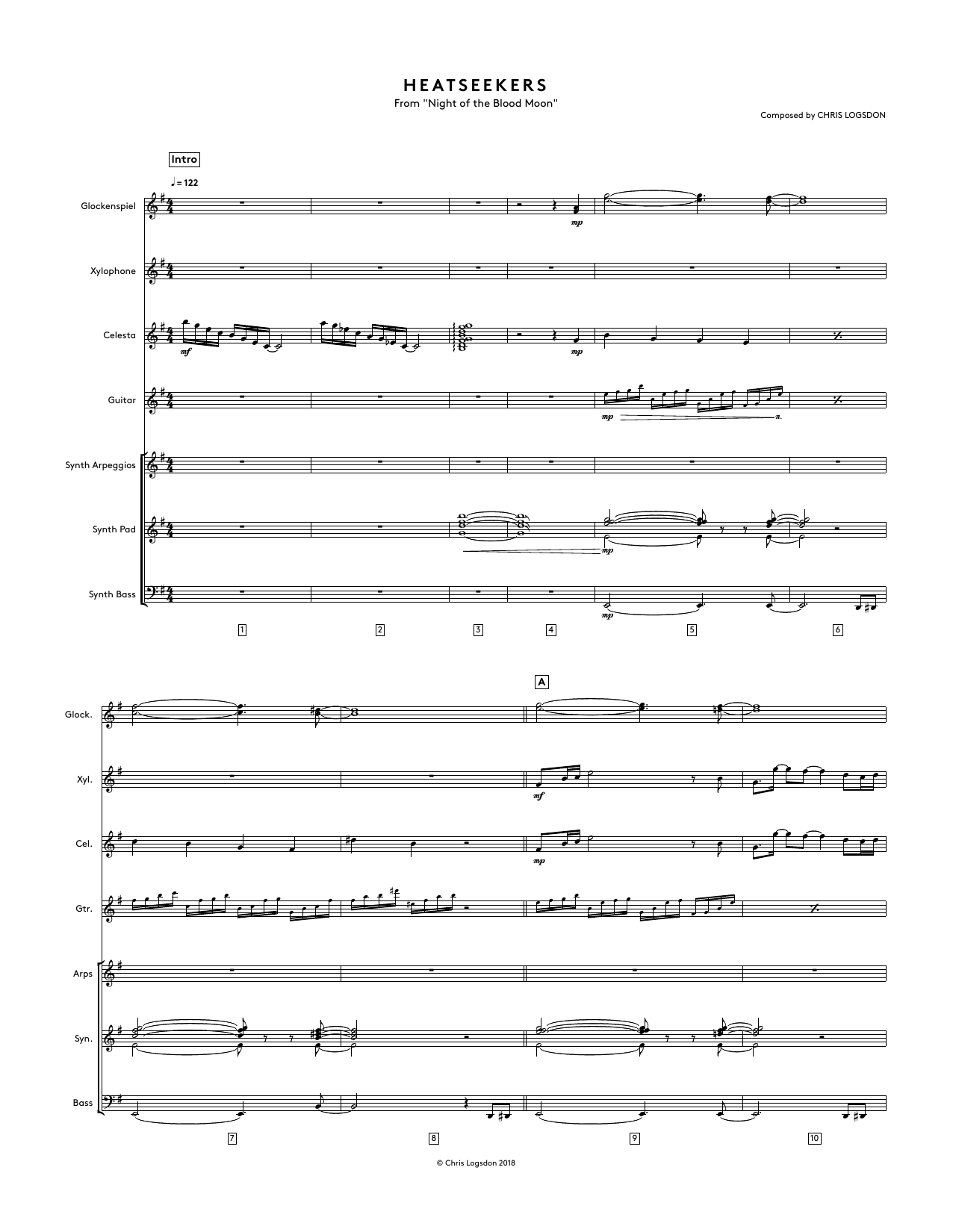 Learn to play Chris Logsdon Heatseekers (from Night of the Blood Moon) - Full Score sheet music for Performance Ensemble in minutes. Chris Logsdon Heatseekers (from Night of the Blood Moon) - Full Score sheet music preview music notes and score for Performance Ensemble including 6 page(s)