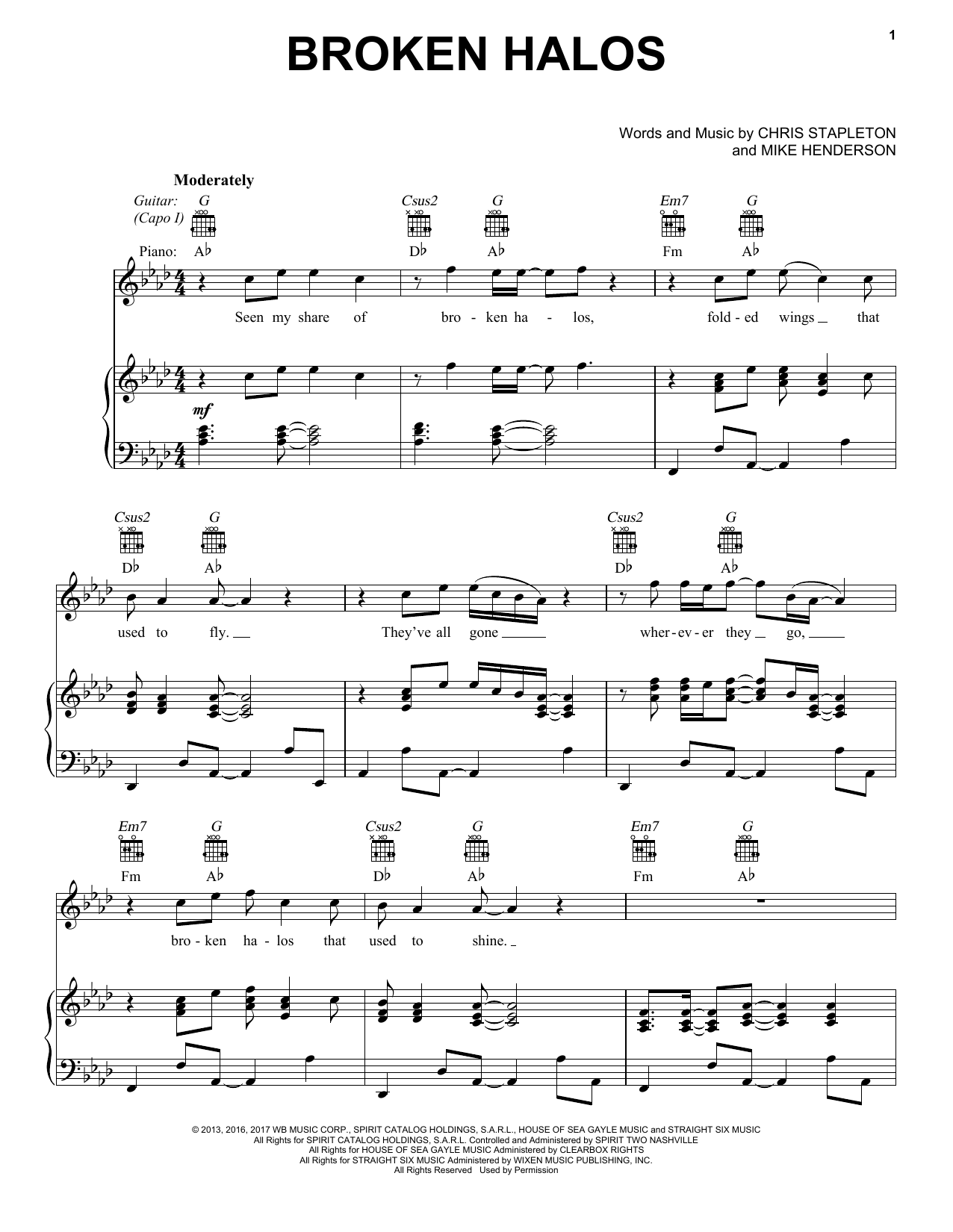 Learn to play Chris Stapleton Broken Halos sheet music for Really Easy Guitar in minutes. Chris Stapleton Broken Halos sheet music preview music notes and score for Really Easy Guitar including 2 page(s)