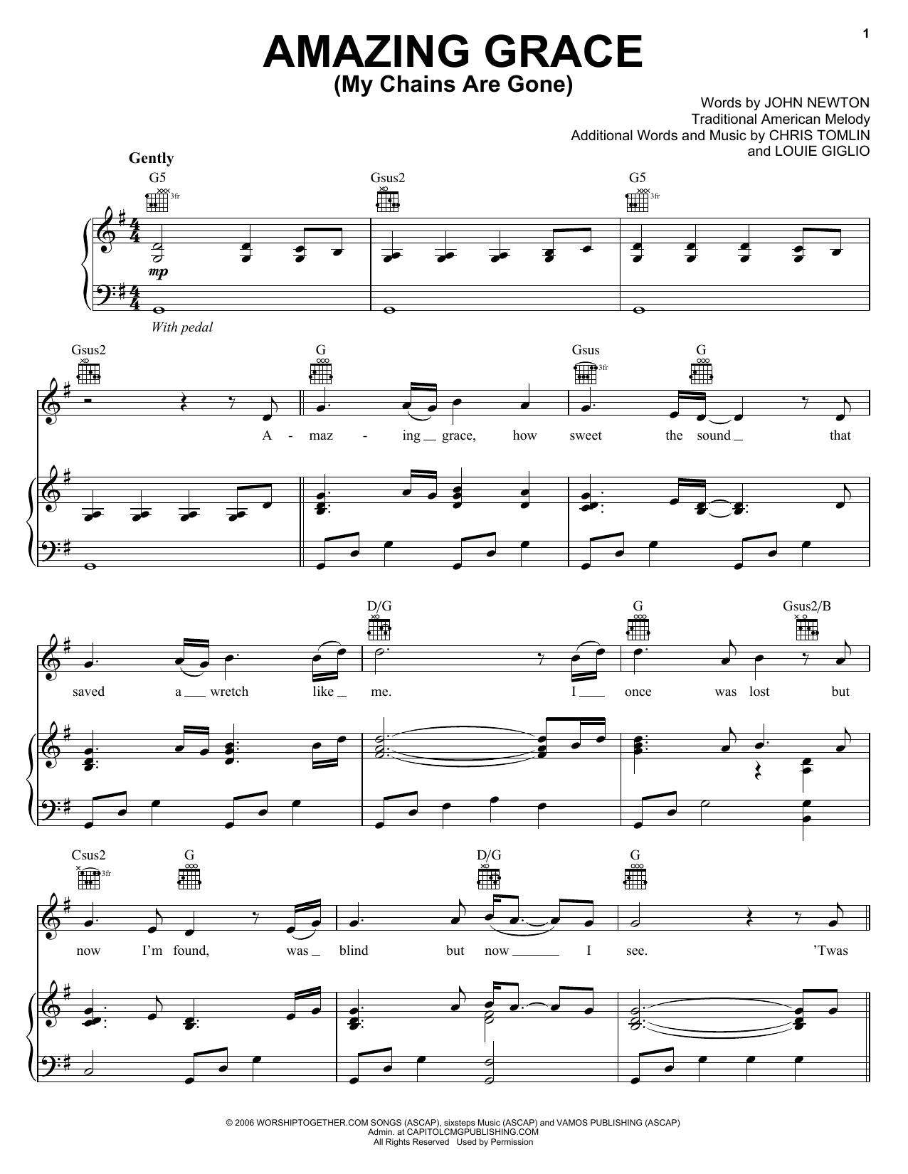 Learn to play Chris Tomlin Amazing Grace (My Chains Are Gone) sheet music for Easy Guitar in minutes. Chris Tomlin Amazing Grace (My Chains Are Gone) sheet music notes and chords