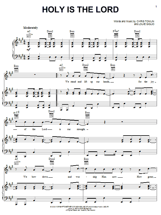 Learn to play Chris Tomlin Holy Is The Lord sheet music for Lyrics & Chords in minutes. Chris Tomlin Holy Is The Lord sheet music notes and chords