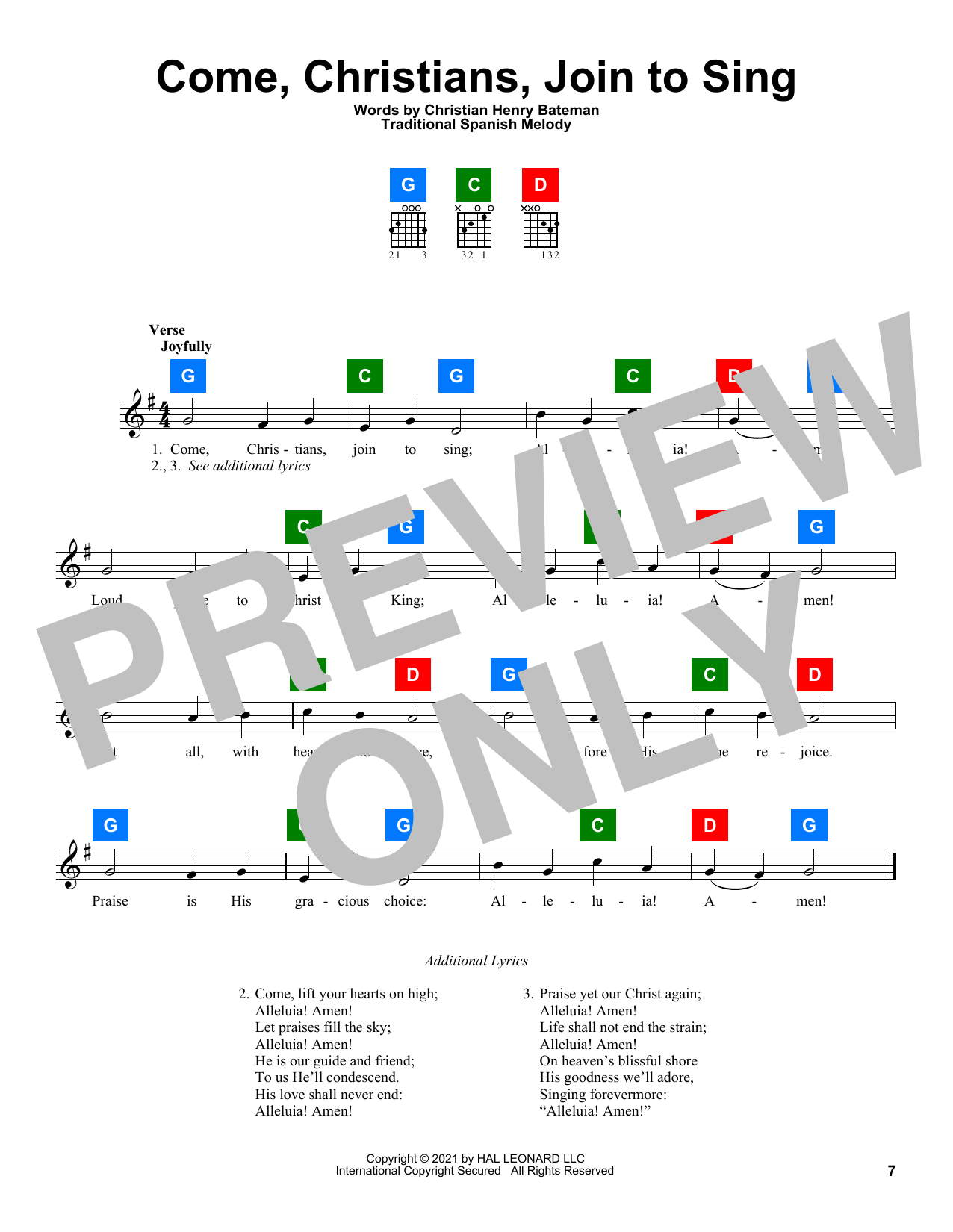 Learn to play Christian Henry Bateman Come, Christians, Join To Sing sheet music for Piano in minutes. Christian Henry Bateman Come, Christians, Join To Sing sheet music preview music notes and score for Piano including 5 page(s)
