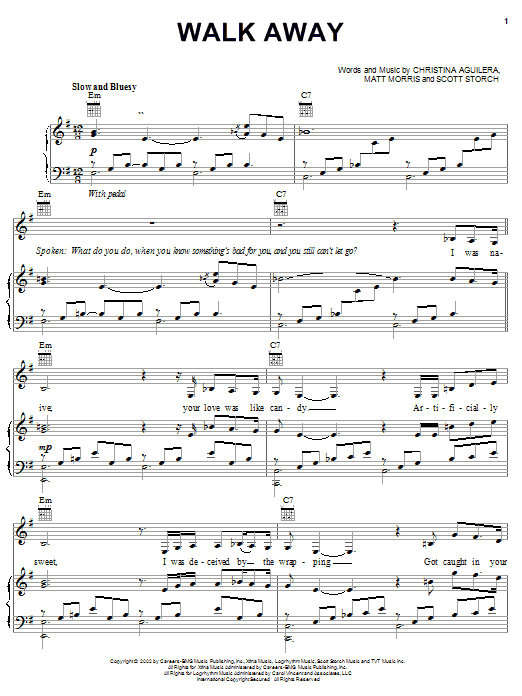 Learn to play Christina Aguilera Walk Away sheet music for Piano, Vocal & Guitar in minutes. Christina Aguilera Walk Away sheet music notes and chords