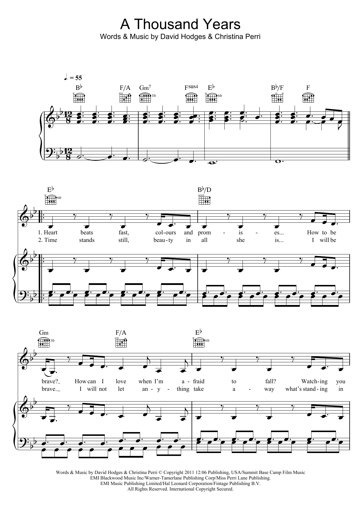 Learn to play Christina Perri A Thousand Years sheet music for Easy Piano in minutes. Christina Perri A Thousand Years sheet music preview music notes and score for Easy Piano including 8 page(s)