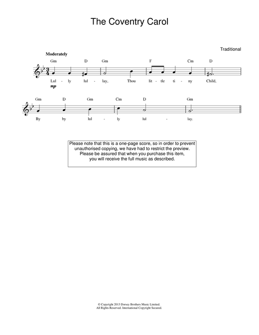 Learn to play Christmas Carol Coventry Carol sheet music for Piano & Vocal in minutes. Christmas Carol Coventry Carol sheet music notes and chords
