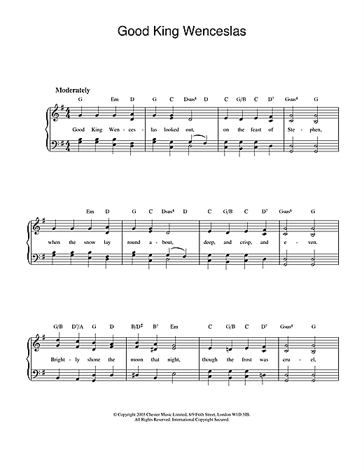 Learn to play Christmas Carol Good King Wenceslas sheet music for Piano in minutes. Christmas Carol Good King Wenceslas sheet music preview music notes and score for Piano including 2 page(s)