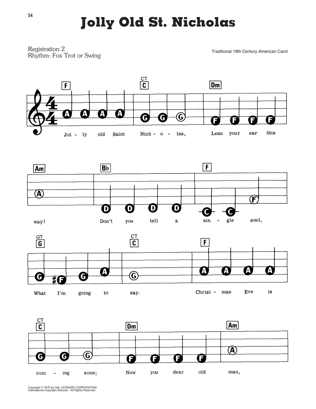 Learn to play Christmas Carol Jolly Old St. Nicholas sheet music for E-Z Play Today in minutes. Christmas Carol Jolly Old St. Nicholas sheet music preview music notes and score for E-Z Play Today including 2 page(s)
