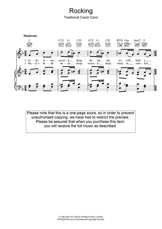 Learn to play Christmas Carol Little Jesus (Rocking Carol) sheet music for Piano, Vocal & Guitar (Right-Hand Melody) in minutes. Christmas Carol Little Jesus (Rocking Carol) sheet music notes and chords