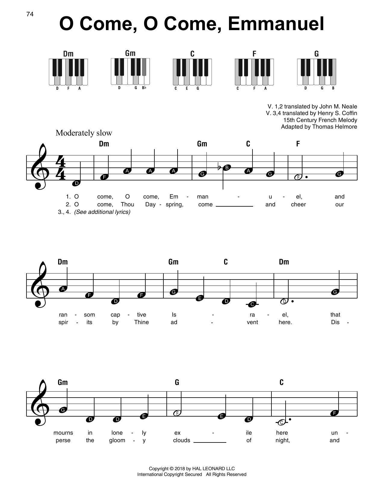 Learn to play Christmas Carol O Come, O Come, Emmanuel sheet music for Piano & Vocal in minutes. Christmas Carol O Come, O Come, Emmanuel sheet music notes and chords