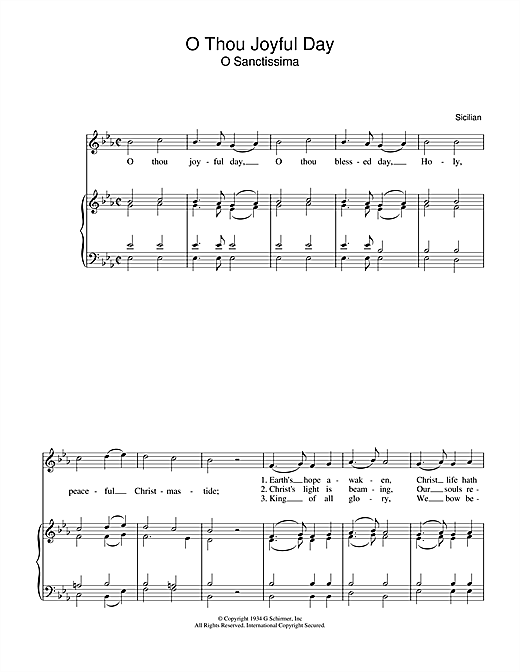 Learn to play Christmas Carol O Thou Joyful Day sheet music for Piano & Vocal in minutes. Christmas Carol O Thou Joyful Day sheet music notes and chords