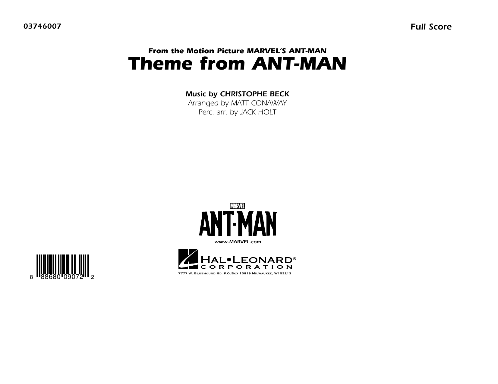 Learn to play Christophe Beck Theme from Ant-Man (Arr. Matt Conaway) - Conductor Score (Full Score) sheet music for Marching Band in minutes. Christophe Beck Theme from Ant-Man (Arr. Matt Conaway) - Conductor Score (Full Score) sheet music preview music notes and score for Marching Band including 11 page(s)