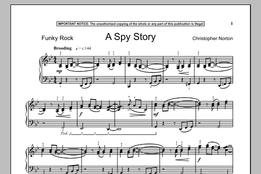 Christopher Norton A Spy Story sheet music, chords, lyrics - Printable PDF for Piano