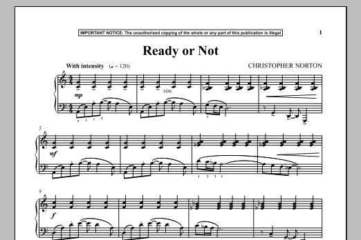 Christopher Norton Ready Or Not sheet music, chords, lyrics - Printable PDF for Piano