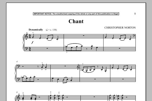 Learn to play Christopher Norton Chant sheet music for Piano in minutes. Christopher Norton Chant sheet music notes and chords