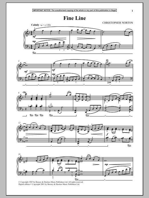 Learn to play Christopher Norton Fine Line sheet music for Piano in minutes. Christopher Norton Fine Line sheet music notes and chords