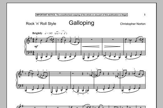 Learn to play Christopher Norton Galloping sheet music for Piano in minutes. Christopher Norton Galloping sheet music notes and chords