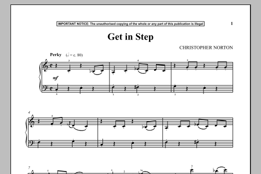 Learn to play Christopher Norton Get In Step sheet music for Piano in minutes. Christopher Norton Get In Step sheet music notes and chords