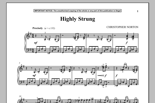 Learn to play Christopher Norton Highly Strung sheet music for Piano in minutes. Christopher Norton Highly Strung sheet music notes and chords