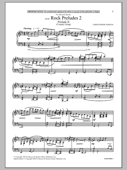 Learn to play Christopher Norton Prelude II (Country Song) (from Rock Preludes 2) sheet music for Piano in minutes. Christopher Norton Prelude II (Country Song) (from Rock Preludes 2) sheet music notes and chords