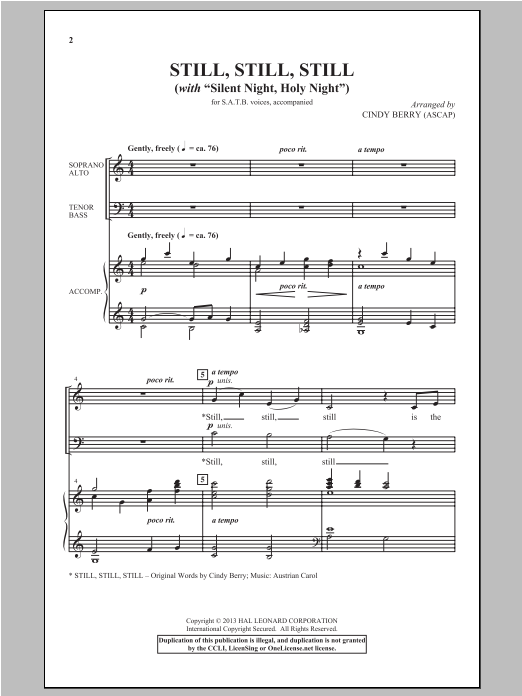 Learn to play Cindy Berry Silent Night sheet music for Piano in minutes. Cindy Berry Silent Night sheet music notes and chords