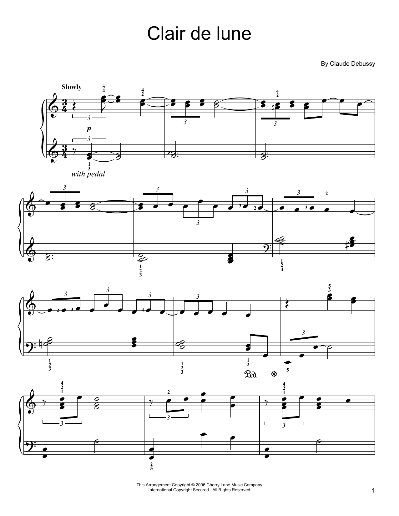Claude Debussy Clair De Lune Sheet Music Download Printable Pdf Classical Music Score For Piano Solo