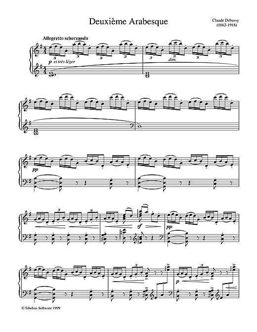 Learn to play Claude Debussy Deuxieme Arabesque sheet music for Piano in minutes. Claude Debussy Deuxieme Arabesque sheet music notes and chords