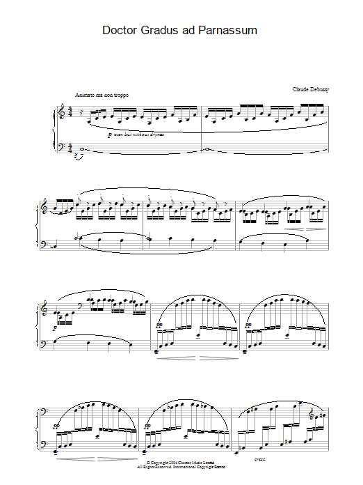 Learn to play Claude Debussy Doctor Gradus ad Parnassum sheet music for Piano in minutes. Claude Debussy Doctor Gradus ad Parnassum sheet music preview music notes and score for Piano including 5 page(s)
